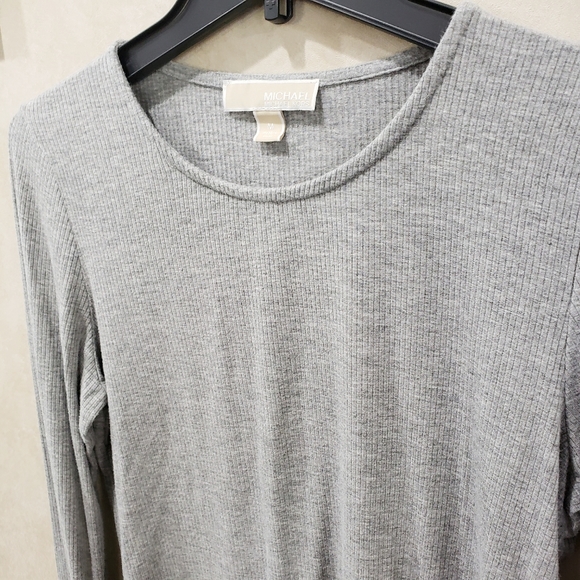 Michael Kors Not So Basic Long Sleeve Bell Sleeve Ribbed Top Blouse Shirt Size M - Picture 7 of 7